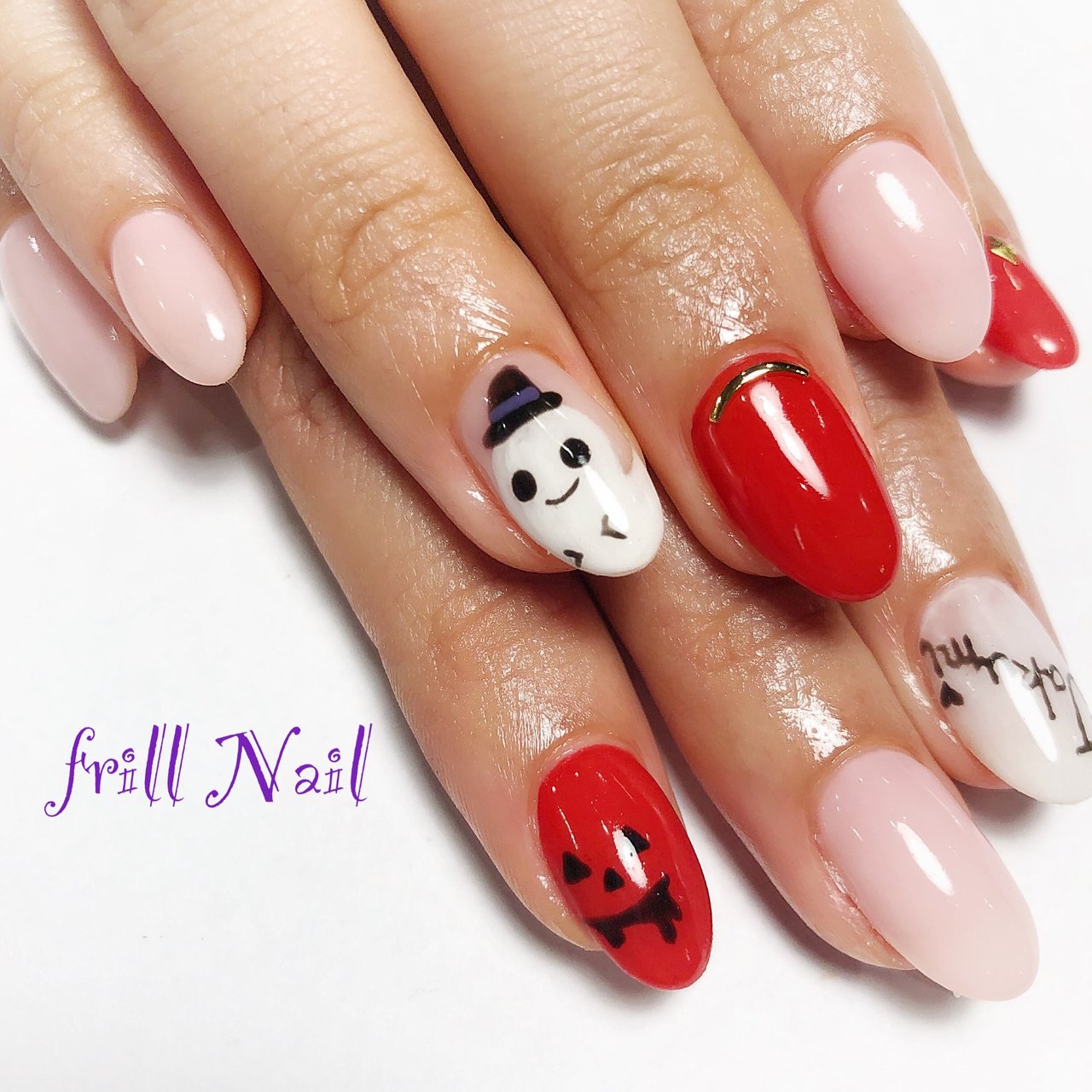 ハロウィン ハンド キャラクター ロング ピンク Frillnailのネイルデザイン No 3571137 ネイルブック