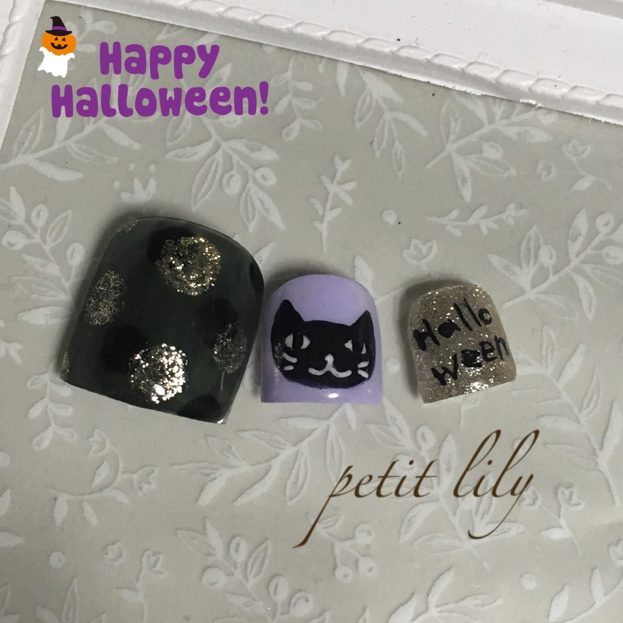 ハロウィン フット パープル ブラック シルバー Sayuriのネイルデザイン No ネイルブック