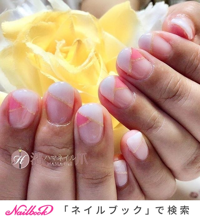 クロスのダブルフレンチのネイルデザイン ネイルブック