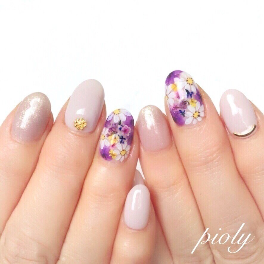 春 秋 オールシーズン ハンド フラワー Nail Salon Pioly ピオリー のネイルデザイン No ネイルブック