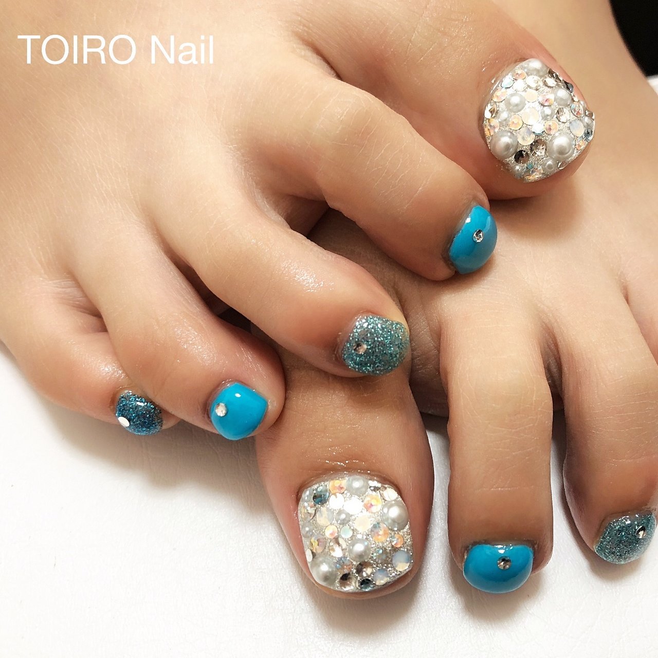 夏 海 リゾート フット シンプル Toiro Nailのネイルデザイン No ネイルブック
