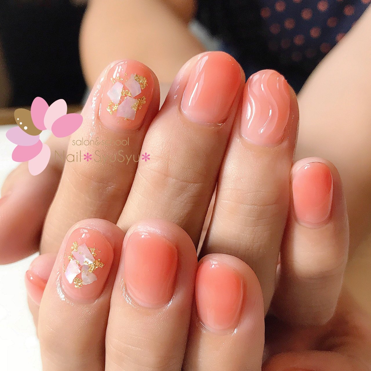 秋 ハンド シンプル シェル アイシング Nail Syusyu ネイルシュシュのネイルデザイン No ネイルブック