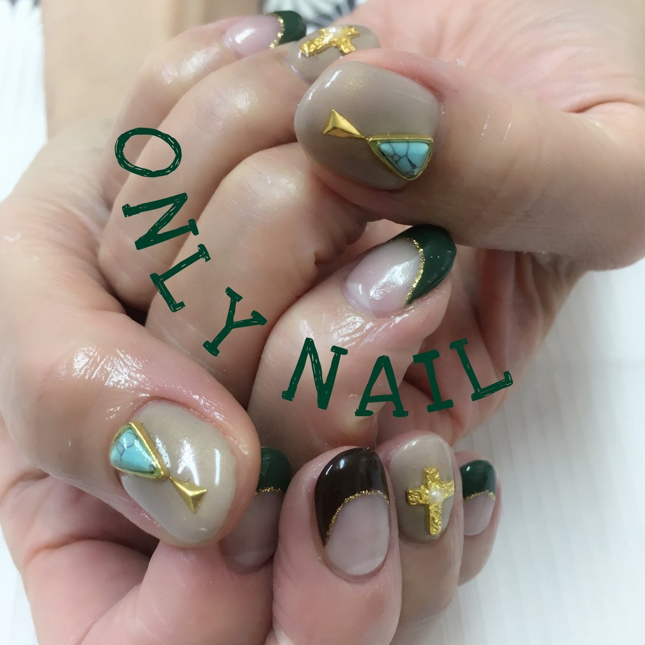 秋 シンプル フレンチ エスニック 大理石 Only Nail 西船橋南口徒歩6分 のネイルデザイン No ネイルブック