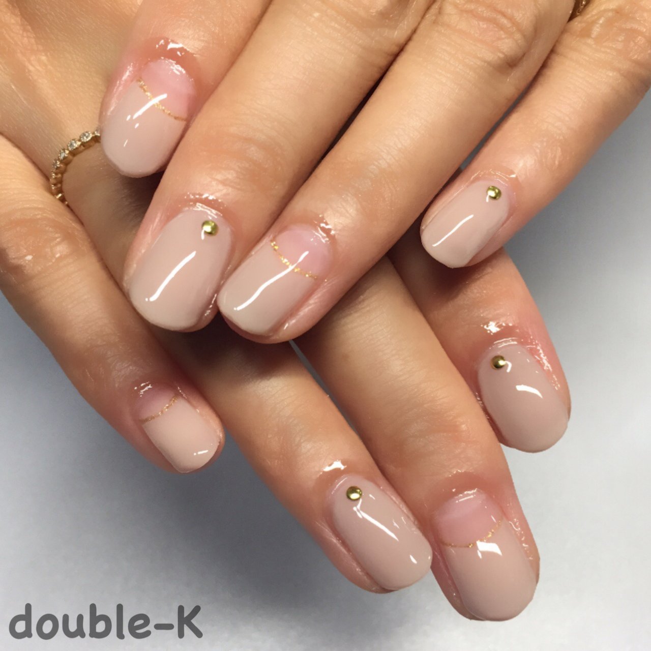 オールシーズン オフィス ハンド シンプル フレンチ Double Kのネイルデザイン No ネイルブック