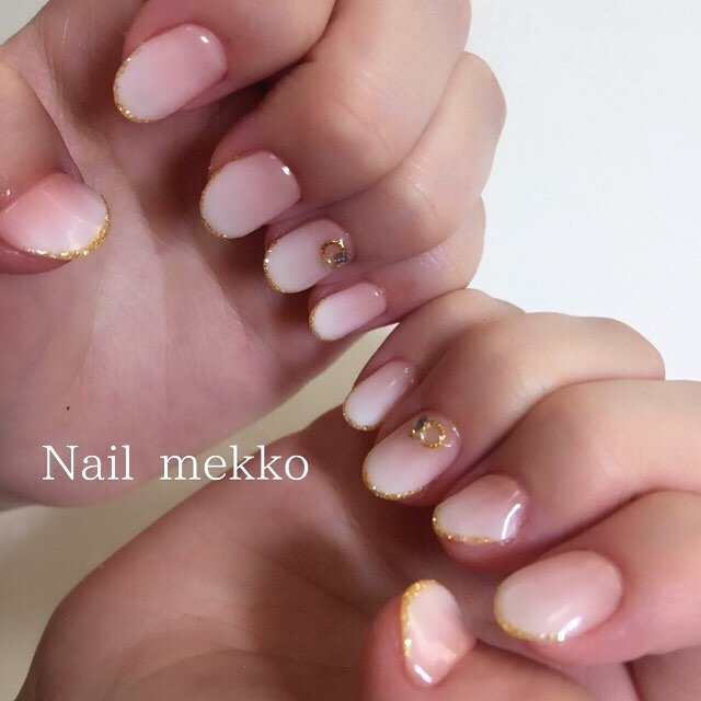 ブライダル パーティー シンプル グラデーション ラメ Nail Mekkoのネイルデザイン No ネイルブック