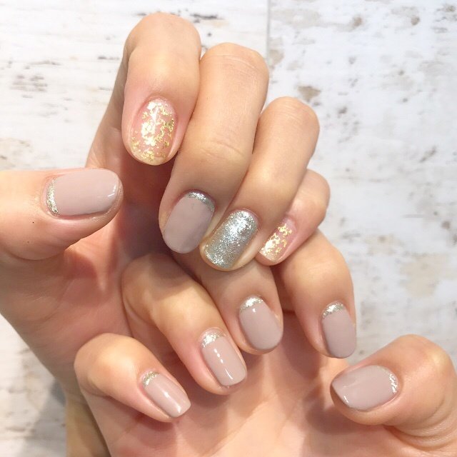 秋 オールシーズン 旅行 パーティー ラメ Nail Salon School 雅のネイルデザイン No ネイルブック