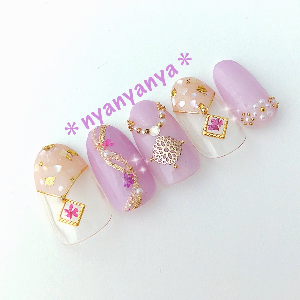 オールシーズン ブライダル パーティー デート ハンド Nyanyanyaのネイルデザイン No ネイルブック