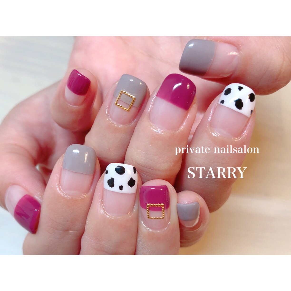 秋 冬 オールシーズン ハンド フレンチ Privatenailsalon Starryのネイルデザイン No ネイルブック