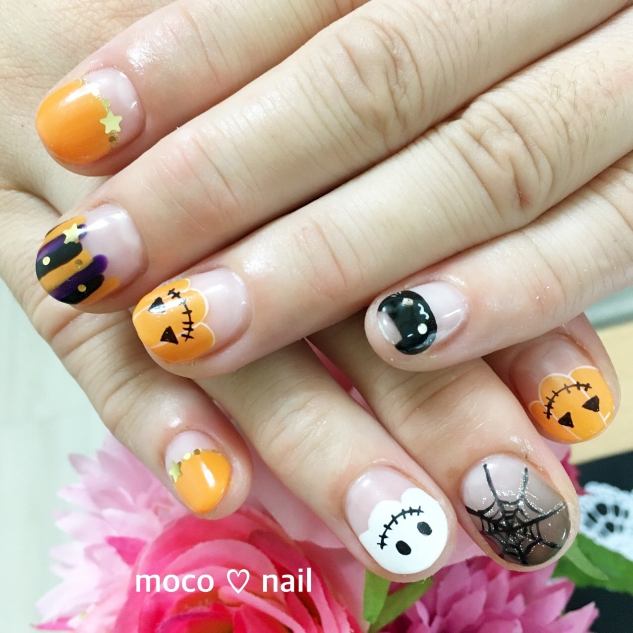 ハロウィン パーティー ハンド 変形フレンチ アニマル柄 Moco Nailのネイルデザイン No ネイルブック