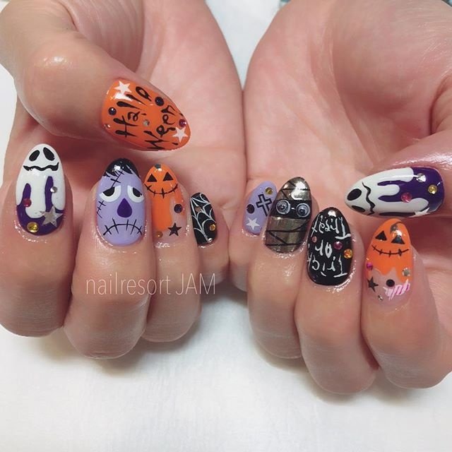 ハロウィン パーティー ハンド キャラクター 星 Nailresort Jamのネイルデザイン No ネイルブック