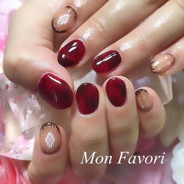 秋 冬 デート 女子会 ハンド Monfavori モンファボリ のネイルデザイン No ネイルブック