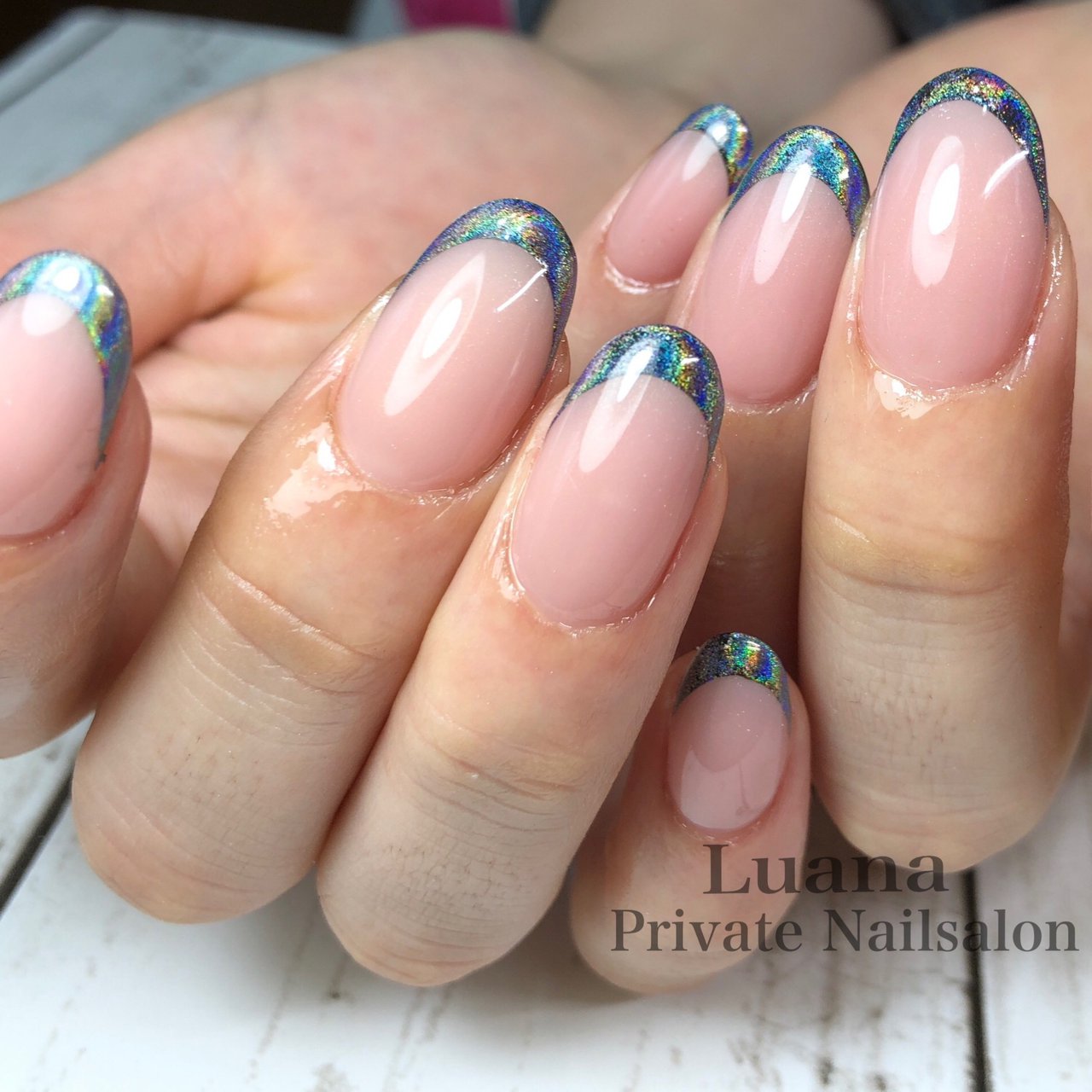 オールシーズン ハンド フレンチ ユニコーン ジェルネイル Luana Nailのネイルデザイン No ネイルブック