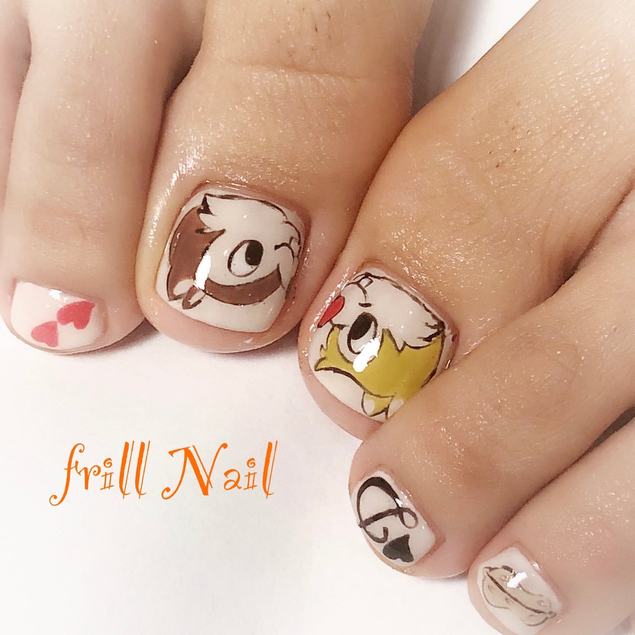 オールシーズン フット キャラクター ショート カラフル Frillnailのネイルデザイン No 3603111 ネイルブック