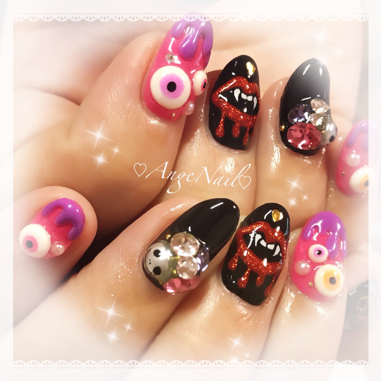秋/ハロウィン/ハンド/ピンク/パープル - AngeNailのネイル 秋/ハロウィン/ハンド/ピンク/パープル - AngeNailのネイル