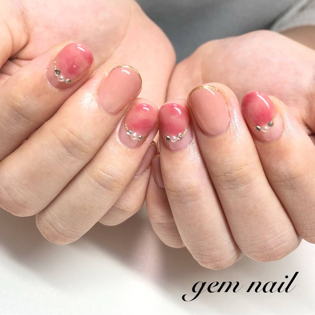 春 夏 秋 オールシーズン シンプル Gem Nail24のネイルデザイン No ネイルブック