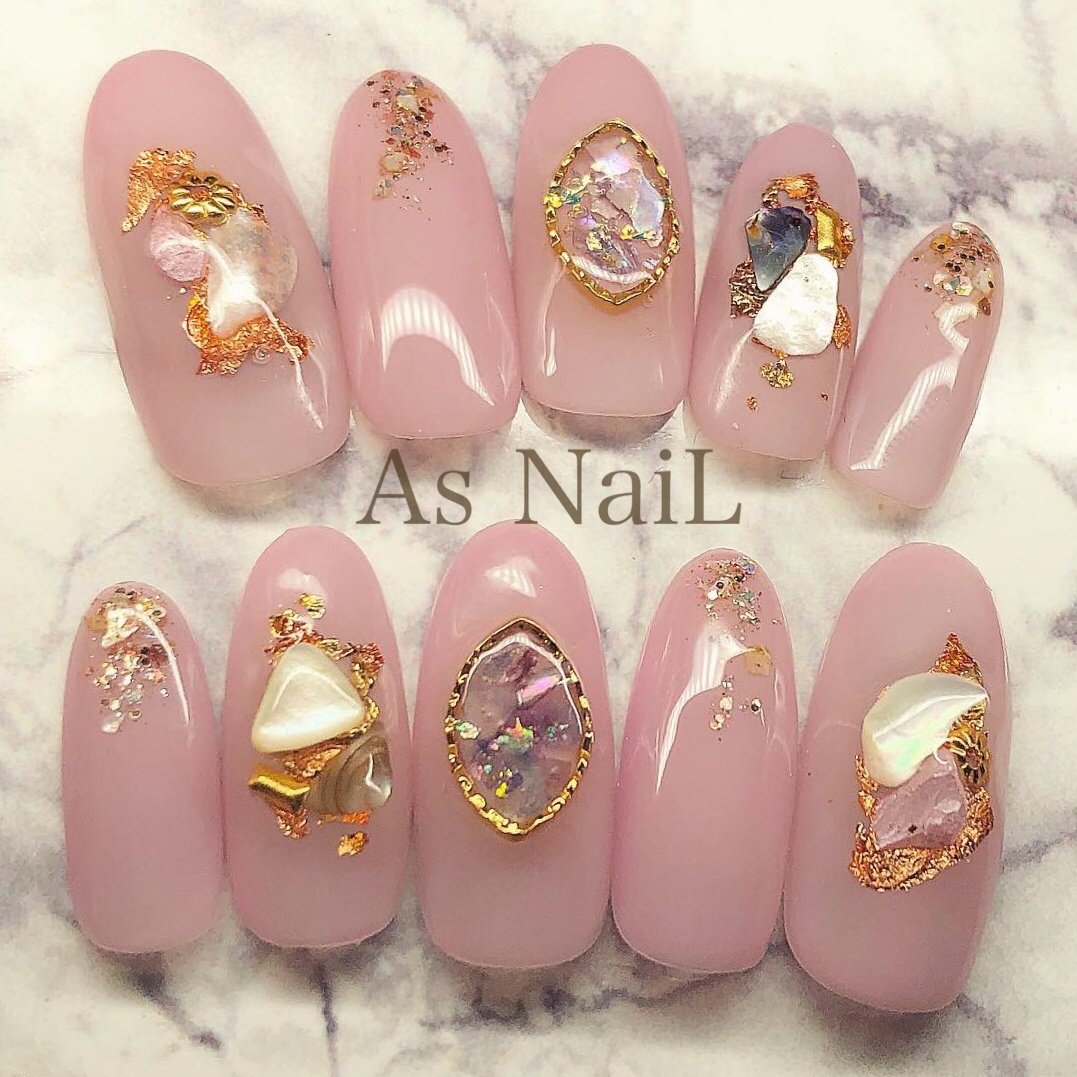 春 夏 オールシーズン 成人式 ハンド As Nailのネイルデザイン No ネイルブック