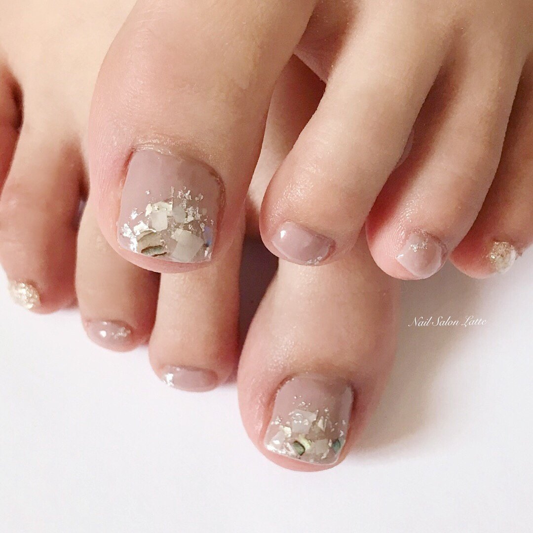 オールシーズン デート 女子会 フット シンプル Nail Latteのネイルデザイン No ネイルブック