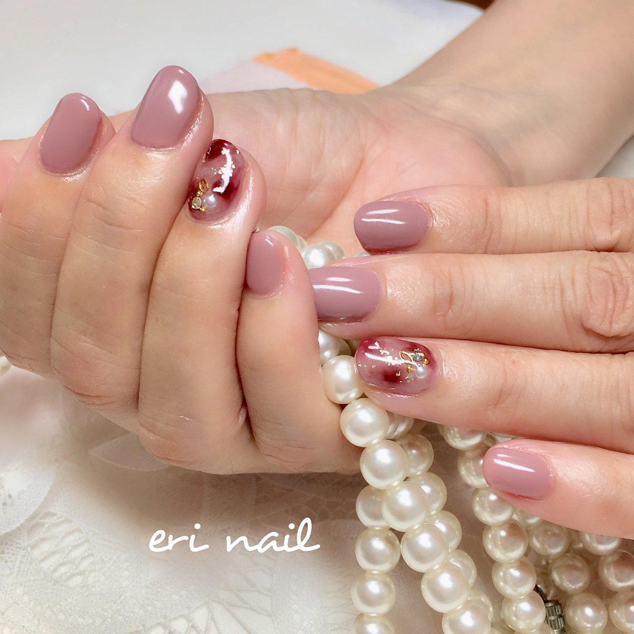 秋 冬 ハンド べっ甲 ピンク 名古屋市天白区 自宅ネイルサロン Eri Nailのネイルデザイン No ネイルブック