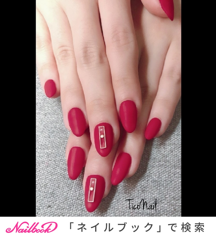 人気順 マット 赤マットネイルのネイルデザイン ネイルブック