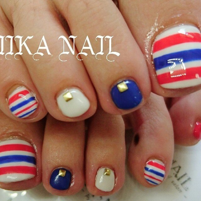 夏 海 リゾート フット ワンカラー Sa7e Kuriharaのネイルデザイン No ネイルブック