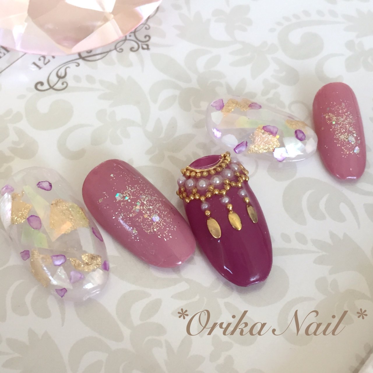 秋 冬 パーティー ハンド ラメ Orika Nail オリカネイルのネイルデザイン No ネイルブック