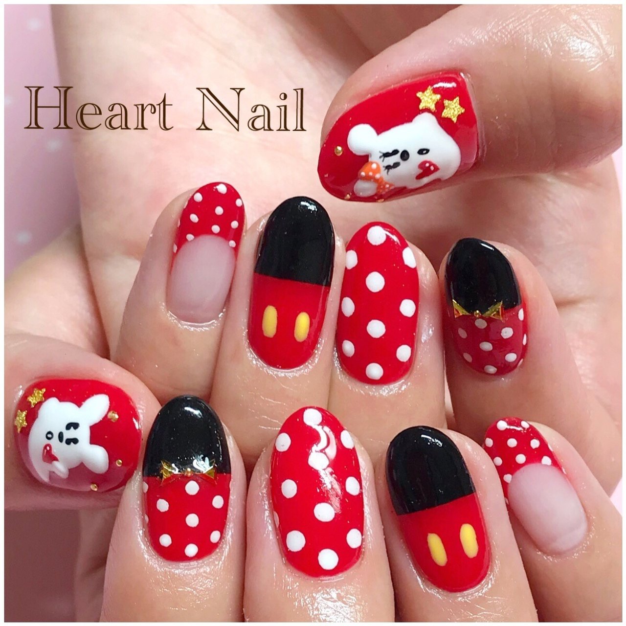 オールシーズン ハロウィン パーティー ハンド フレンチ Heart Nailのネイルデザイン No ネイルブック