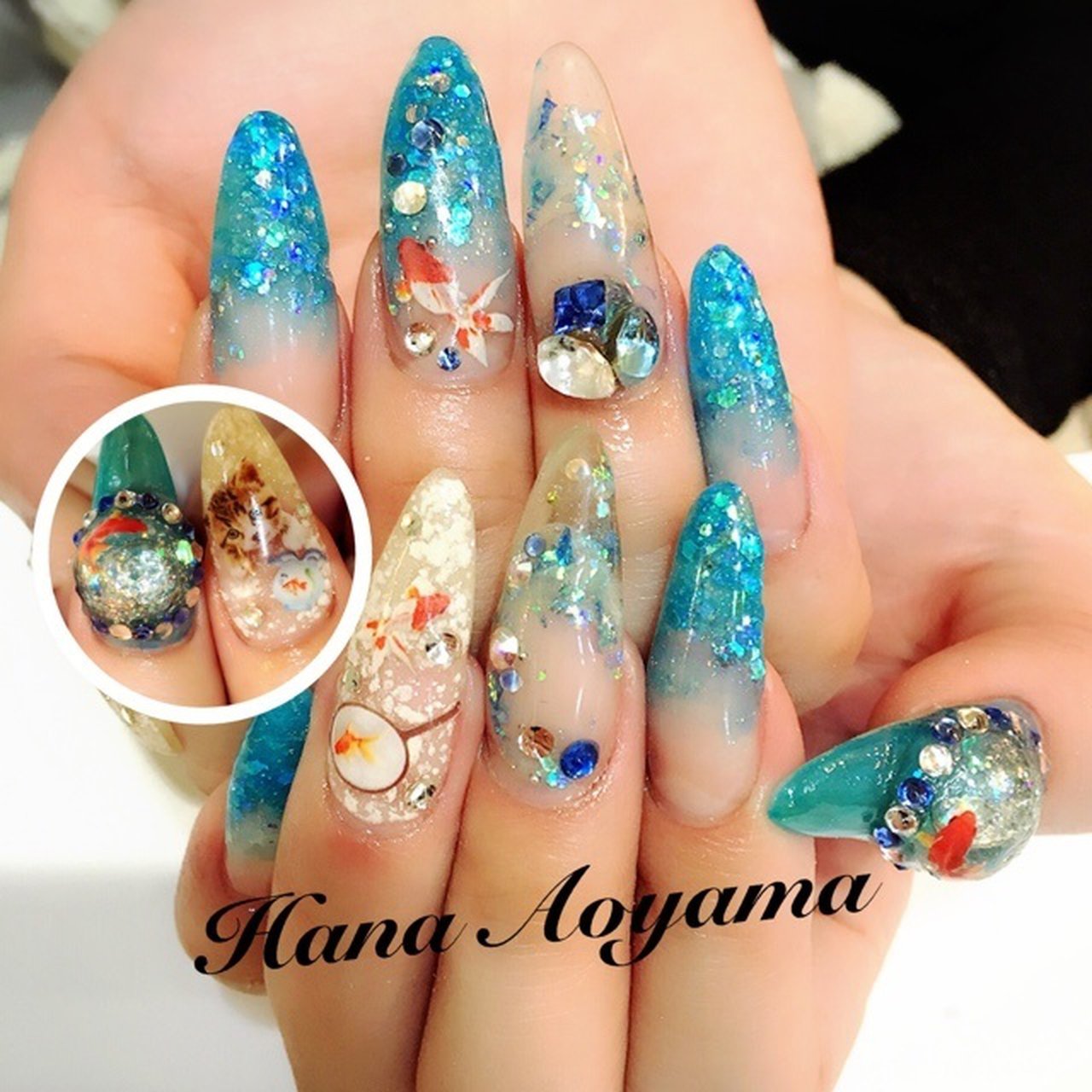 夏 リゾート 浴衣 パーティー ハンド Hanaaoyamaのネイルデザイン No ネイルブック