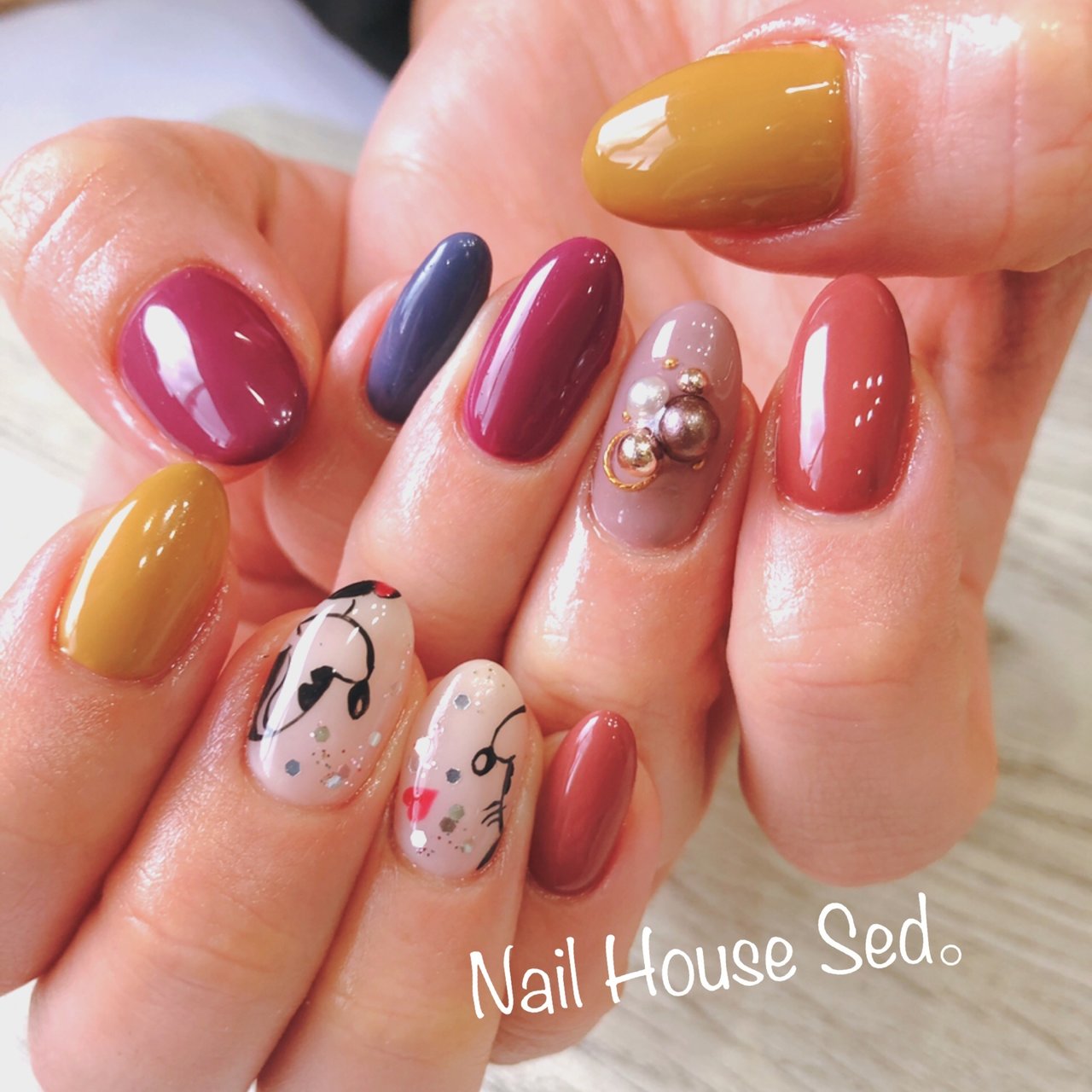 秋 ハンド シンプル 痛ネイル ミディアム Nail House Sed のネイルデザイン No 3615537 ネイルブック