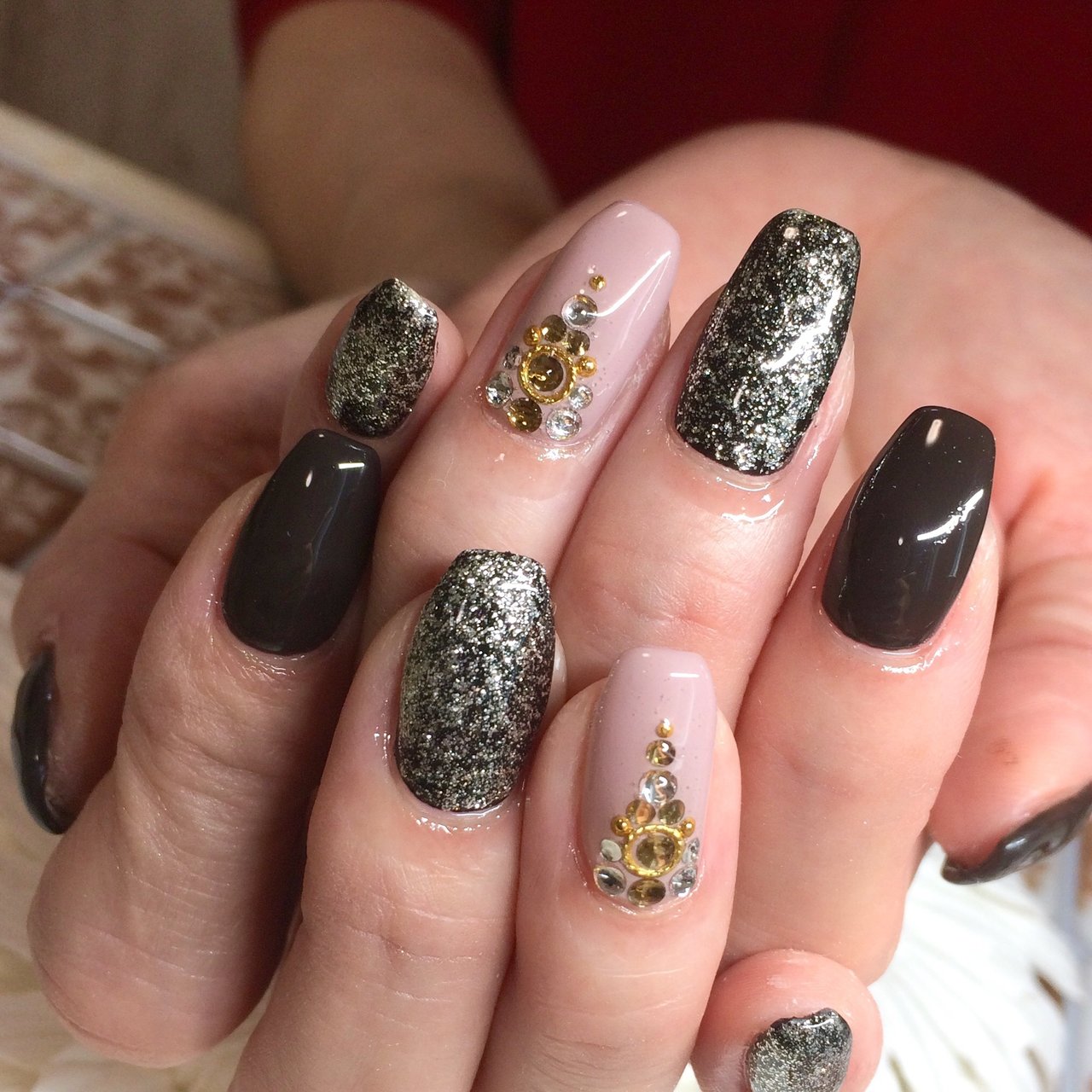 ハンド シンプル ラメ ワンカラー ビジュー Eriのネイルデザイン No ネイルブック