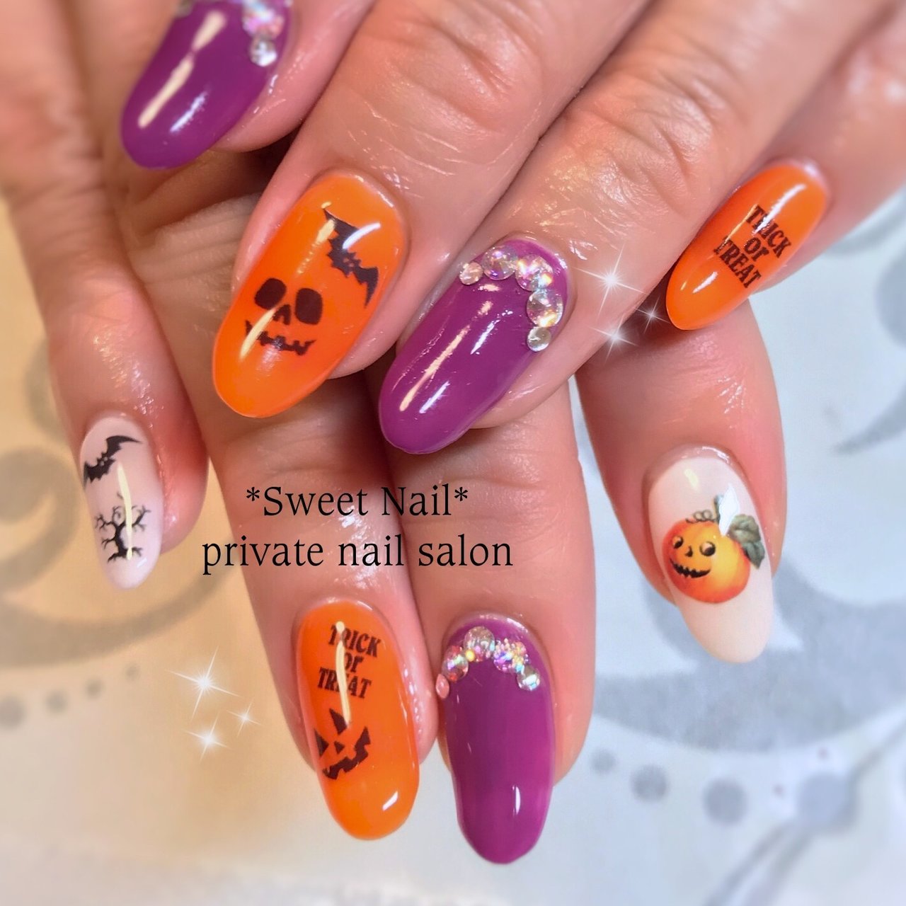 秋 ハロウィン ハンド シンプル ワンカラー 大阪府八尾市ネイルサロン Sweet Nail のネイルデザイン No ネイルブック