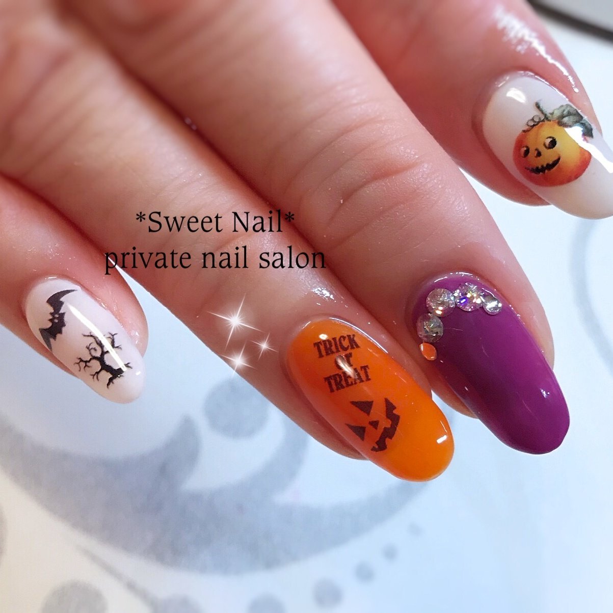 秋 ハロウィン ハンド シンプル ワンカラー 大阪府八尾市ネイルサロン Sweet Nail のネイルデザイン No ネイルブック