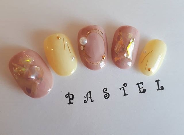 秋 デート ハンド シェル ワイヤー Nail Pastelのネイルデザイン No ネイルブック