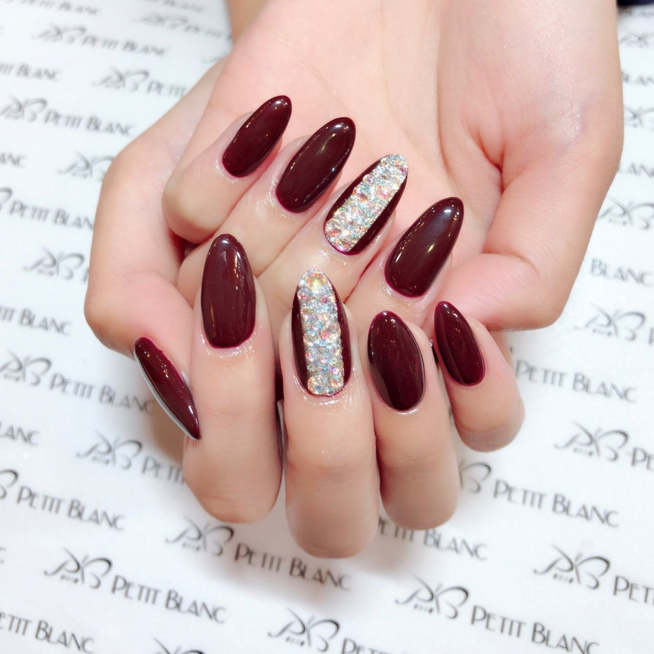 秋 ハンド シンプル ビジュー ラメ Kazuki Nail のネイルデザイン No 362 ネイルブック