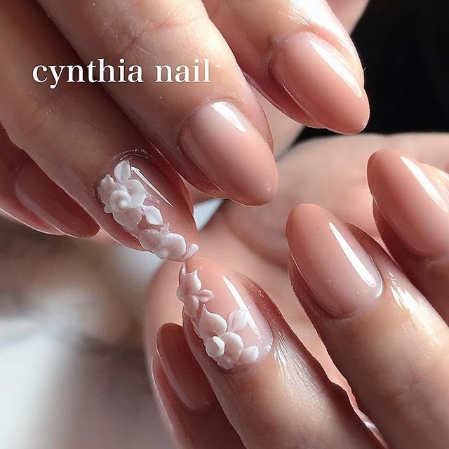 オールシーズン オフィス ハンド グラデーション フラワー Cynthianailのネイルデザイン No ネイルブック