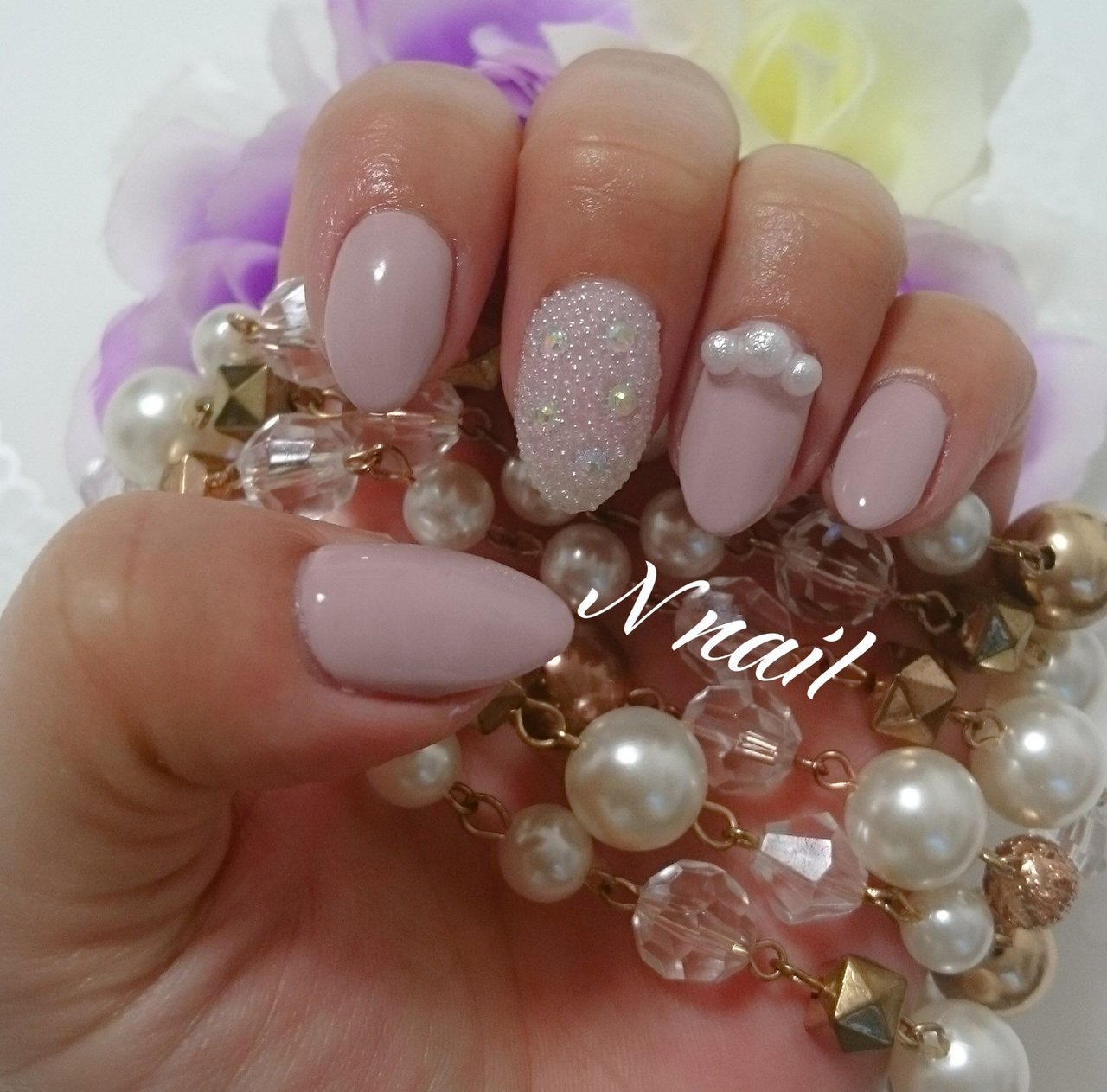 春 冬 ハンド シンプル ビジュー N Nailのネイルデザイン No ネイルブック