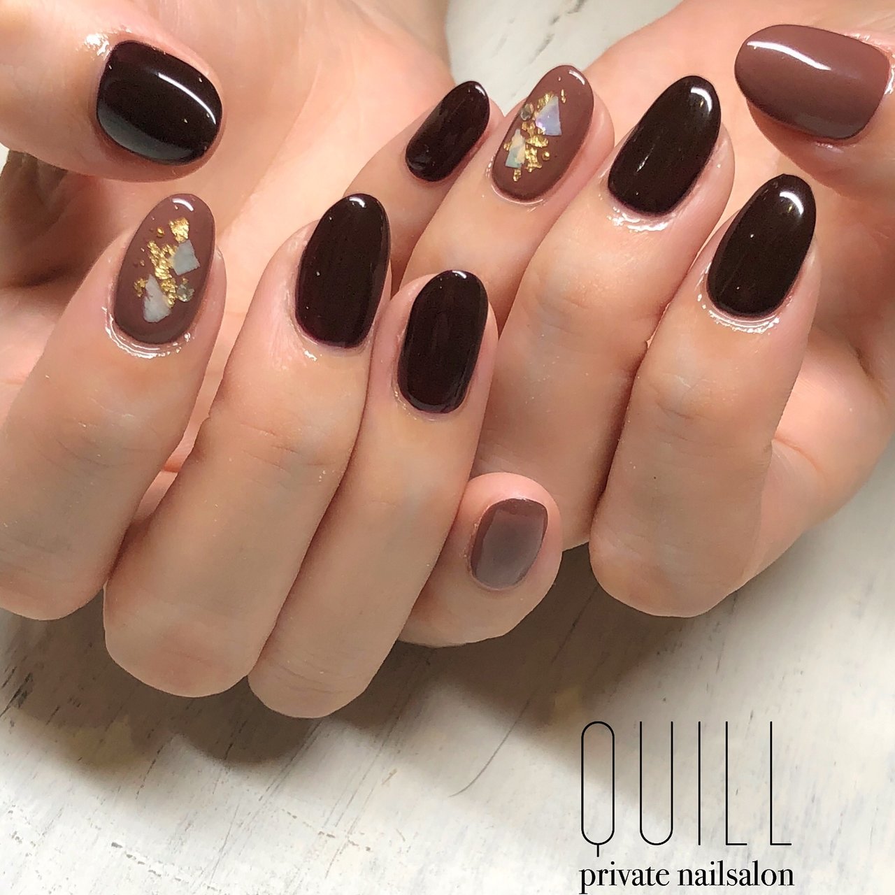 秋 冬 オールシーズン ハンド シンプル Quill Private Nailsalon のネイルデザイン No ネイルブック