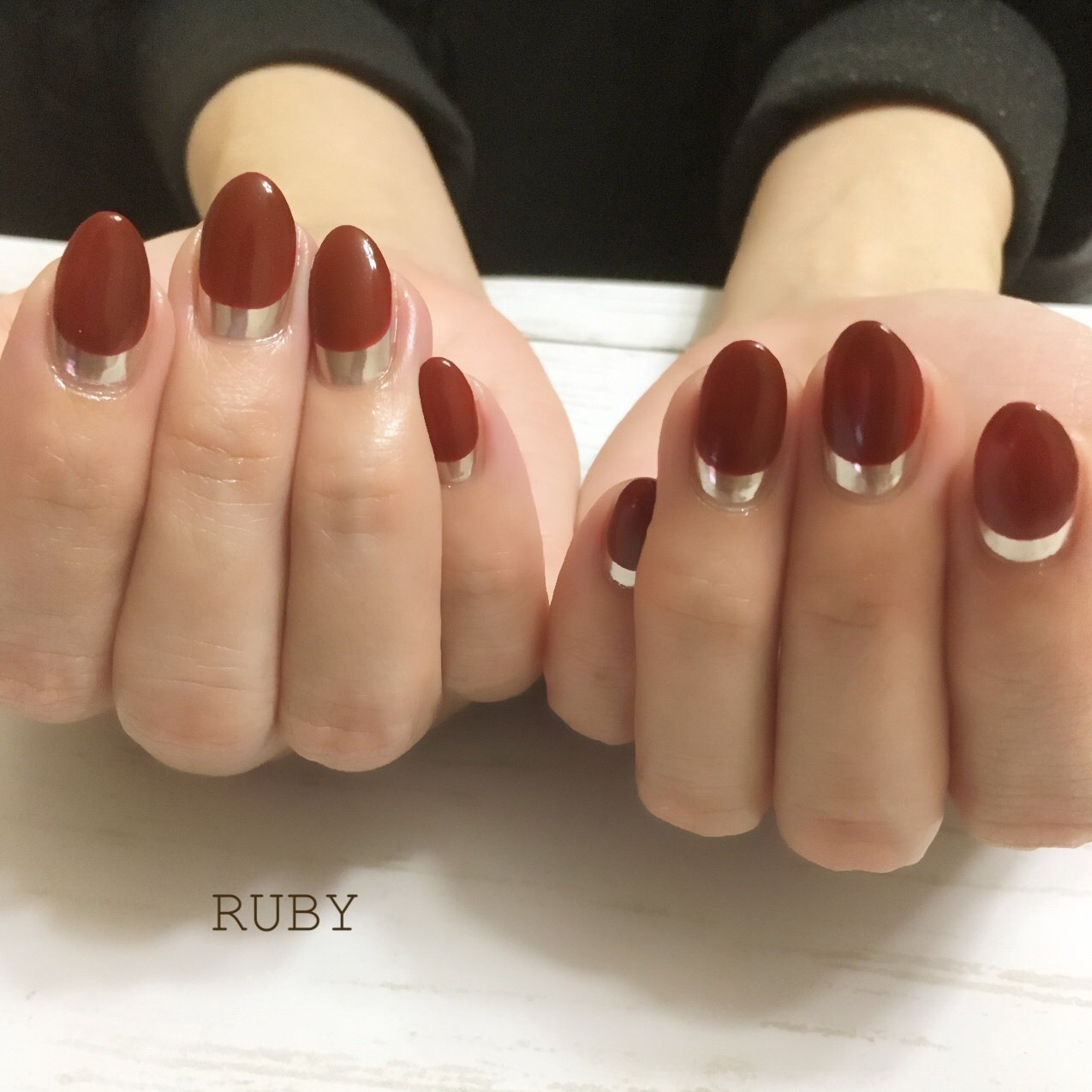 秋 ハンド シンプル フレンチ ワンカラー Ruby Nail07のネイルデザイン No ネイルブック