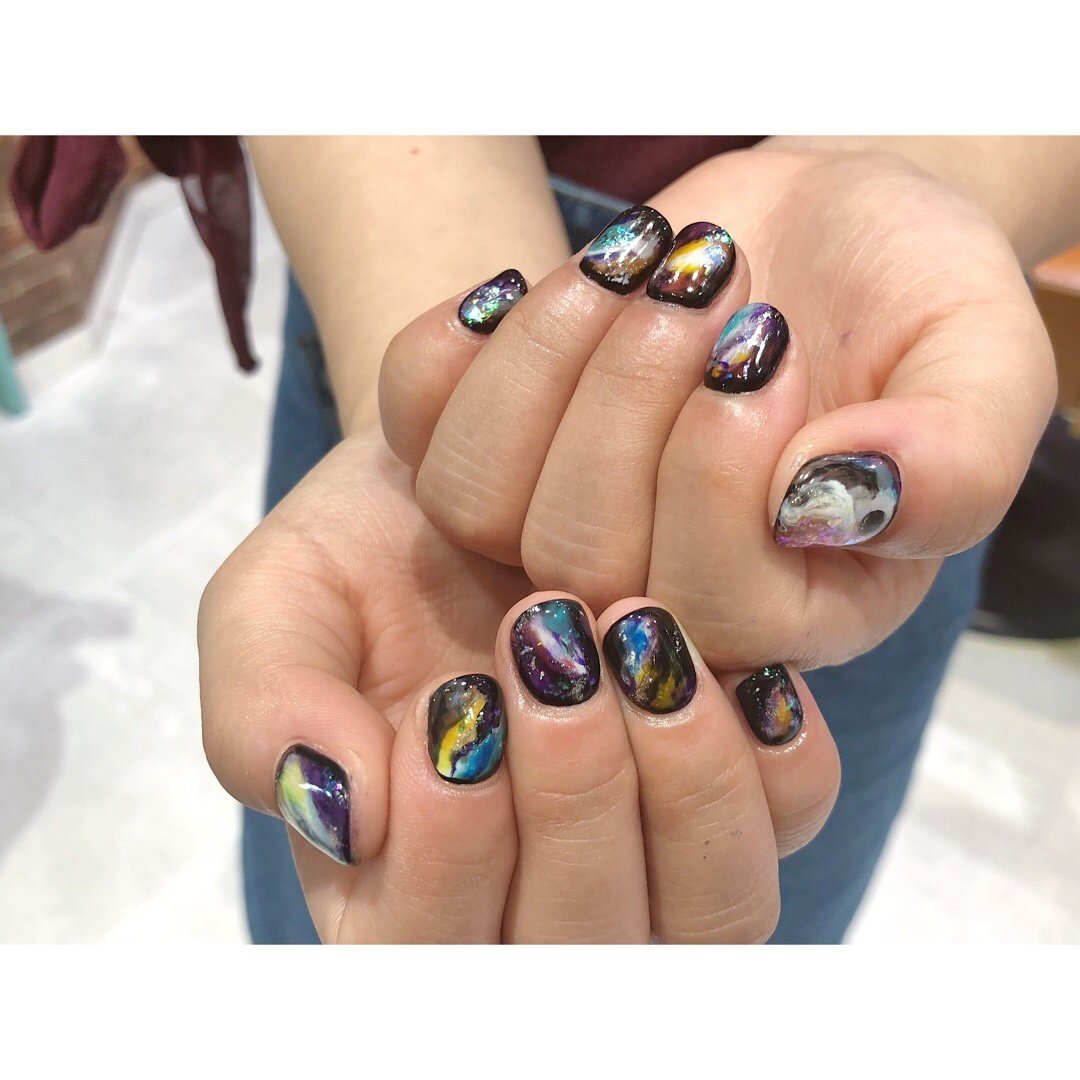 秋 オールシーズン ハンド ワンカラー 星 Kaho 21nailのネイルデザイン No ネイルブック