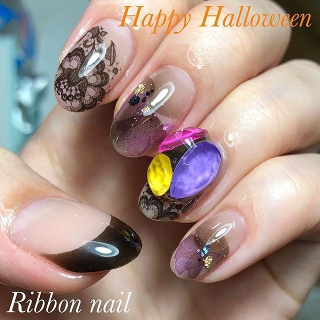 秋 冬 ハロウィン Ribbon Nailのネイルデザイン No ネイルブック