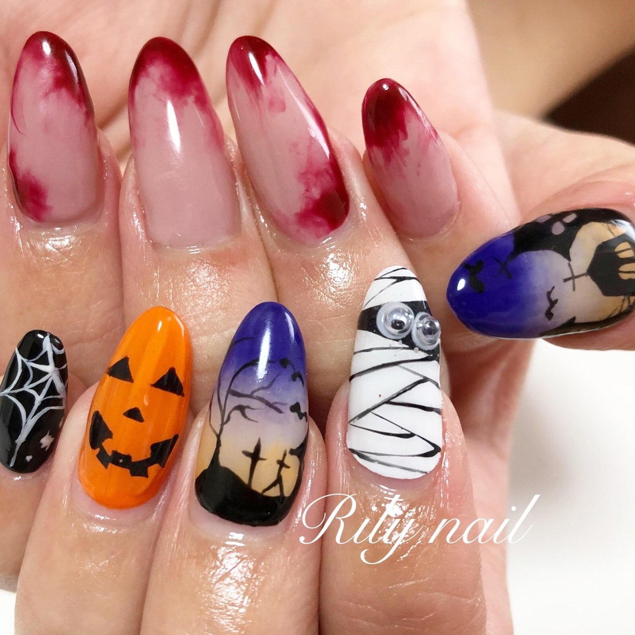 秋 ハロウィン パーティー 女子会 ハンド R Nail Misuzuのネイルデザイン No ネイルブック