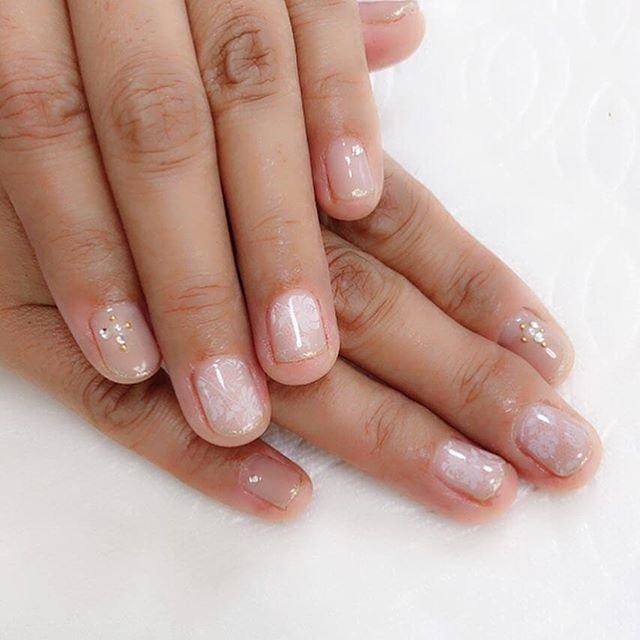 オールシーズン ハンド レース ショート ベージュ Nail Salon Rose 56のネイルデザイン No ネイルブック