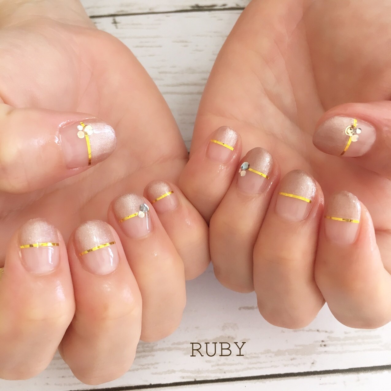 秋 オフィス ハンド シンプル フレンチ Ruby Nail07のネイルデザイン No ネイルブック