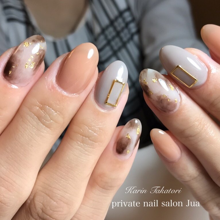 秋 冬 オフィス ハンド シンプル Karintakatori Jua のネイルデザイン No ネイルブック