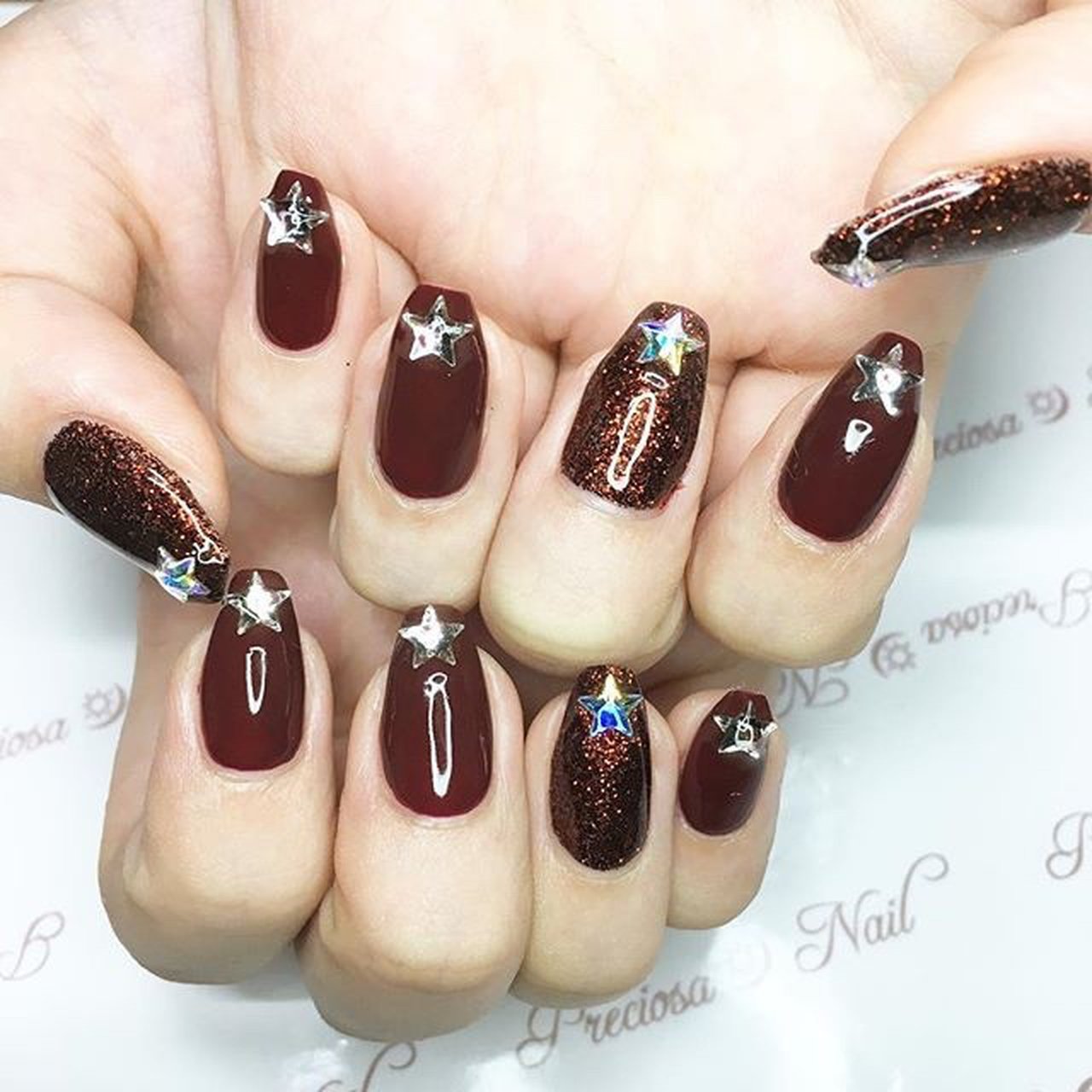 秋 冬 ハンド ボルドー Preciosaのネイルデザイン No ネイルブック