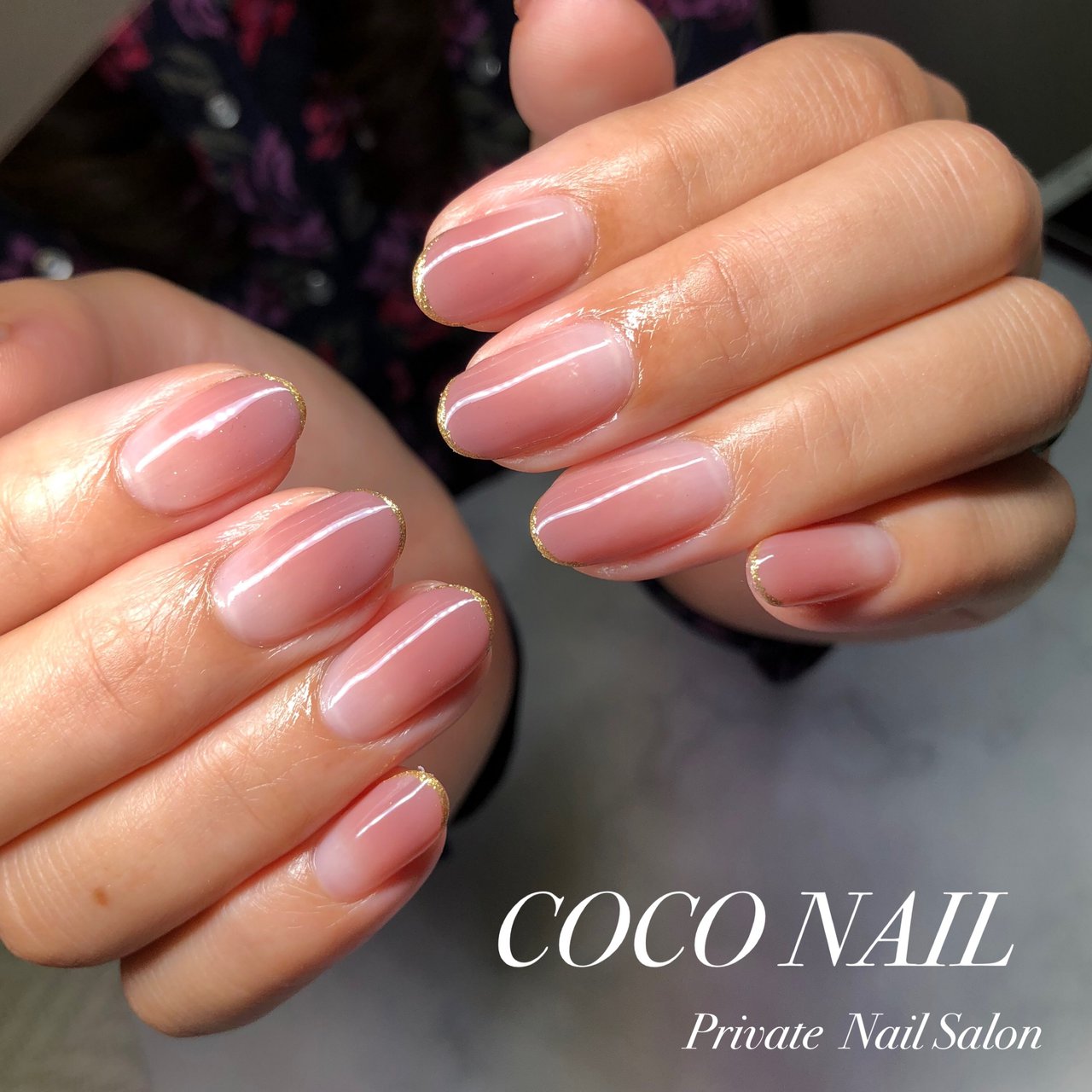 ハンド フレンチ グラデーション ラメ ミディアム Coco Nailのネイルデザイン No ネイルブック