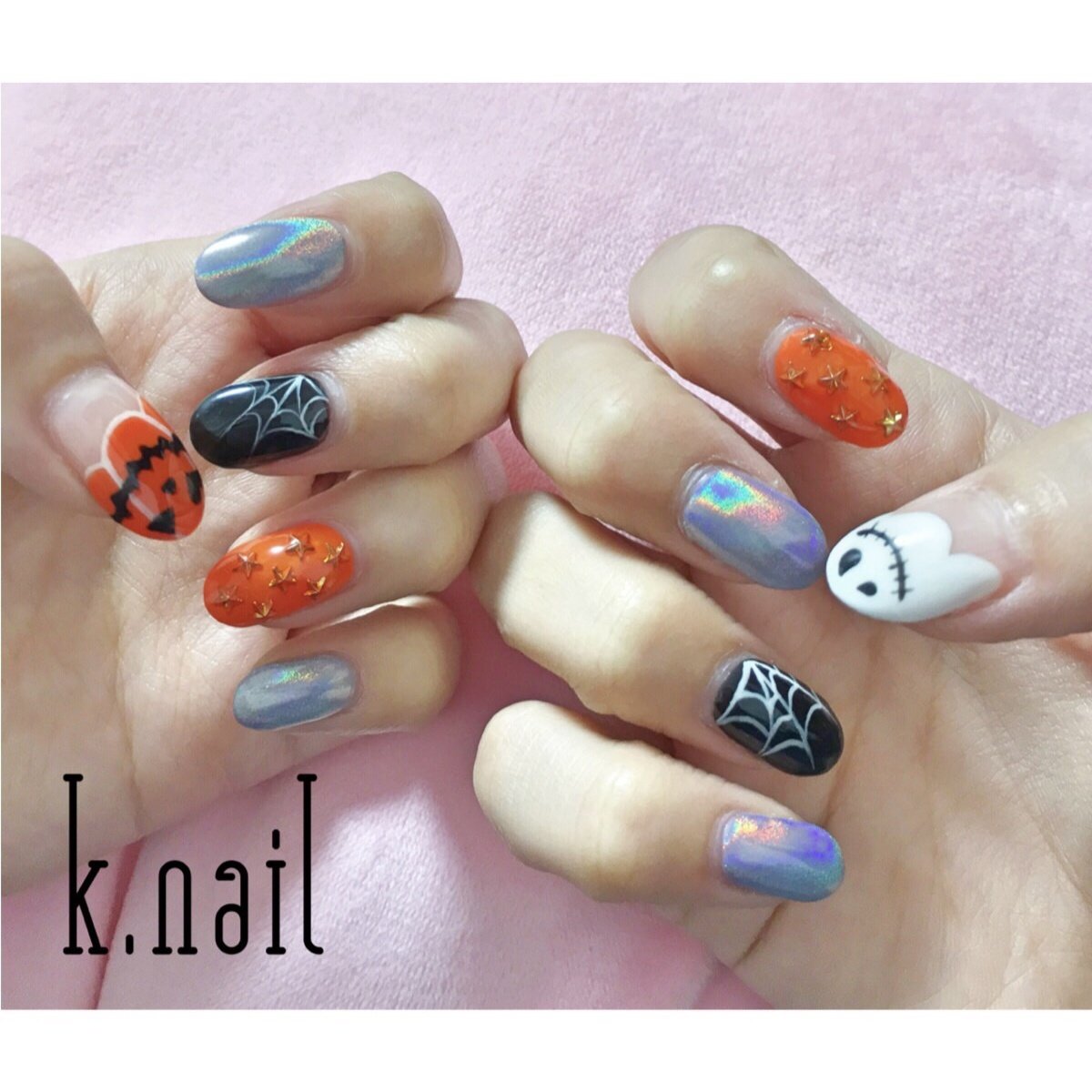 ハロウィン ハンド フレンチ ワンカラー キャラクター K Nailのネイルデザイン No ネイルブック