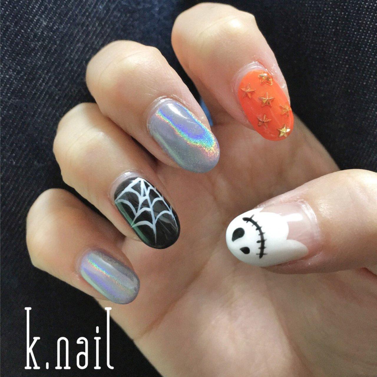 ハロウィン ハンド フレンチ ワンカラー キャラクター K Nailのネイルデザイン No ネイルブック