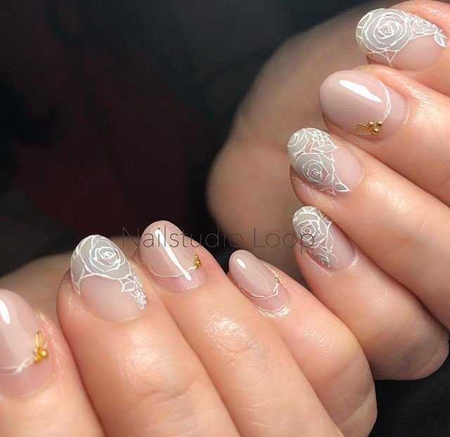 シンプル フラワー レース Nailstudioloop Hiromiのネイルデザイン No ネイルブック