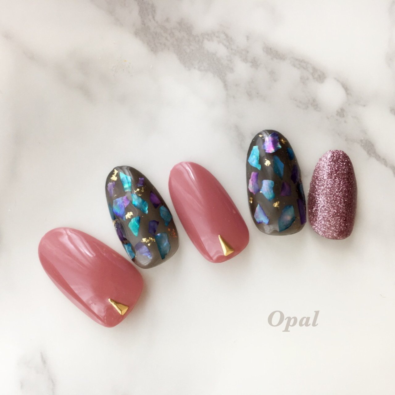 秋 冬 ハンド ピンク パープル Opal Nail Salonのネイルデザイン No ネイルブック