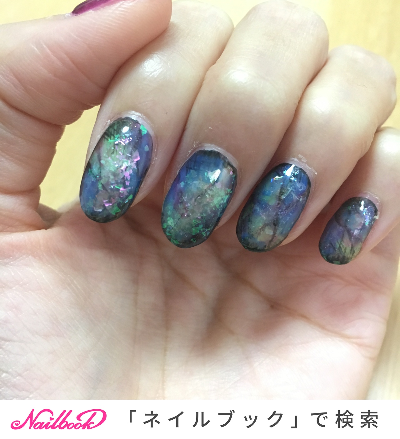 オールシーズン ハンド 大理石 ショート ブルー Mary25satomiのネイルデザイン No ネイルブック